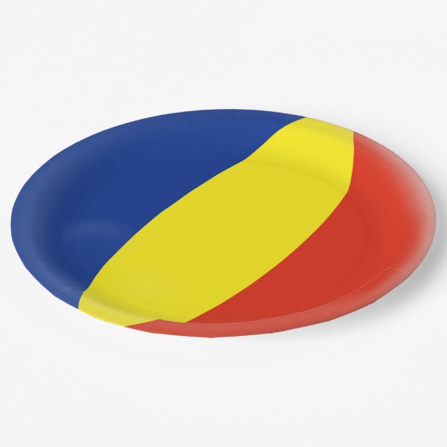 Romania Romanian Romansk Romanski Flag Paper Plates (Angled)