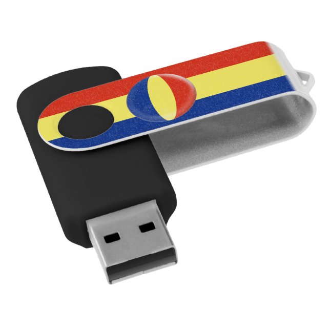 Romania Romanian Romansk Romanski Flag USB Flash Drive (Angled)