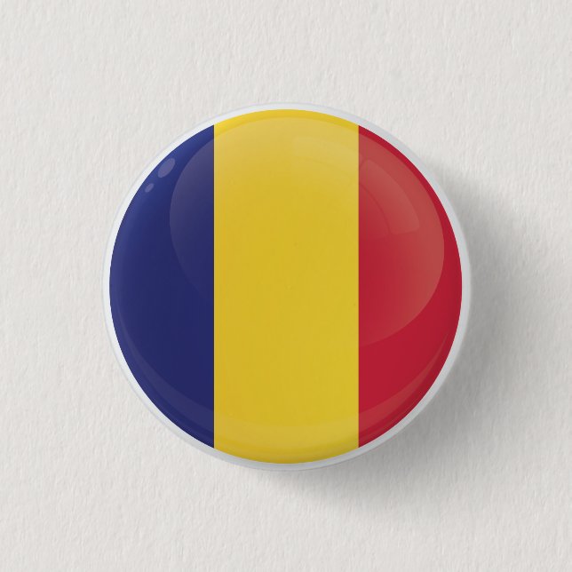 Romania  Round Icon Flag Button (Front)