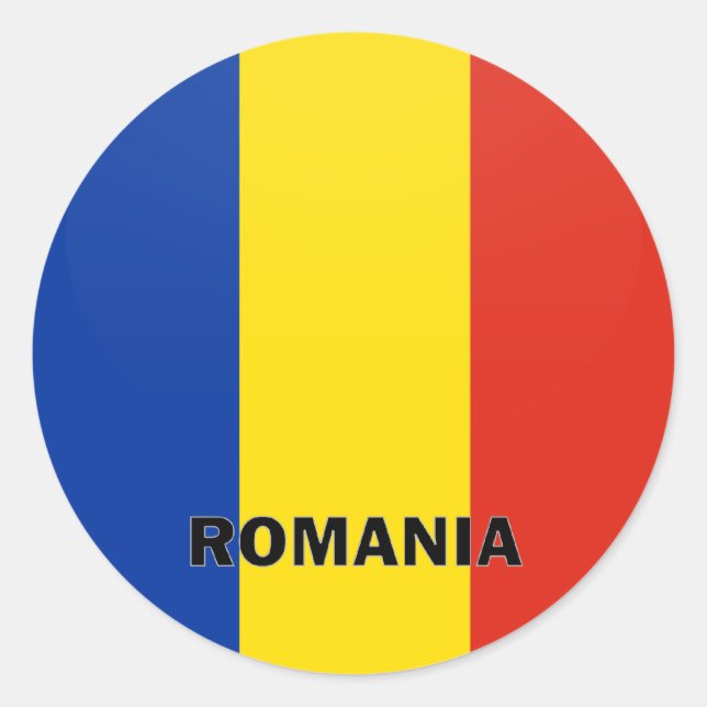 Romania Roundel quality Flag Classic Round Sticker (Front)