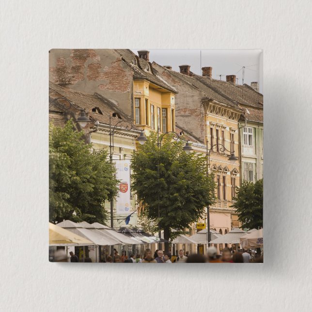Romania, Sibiu. New Town. RF) Button (Front)