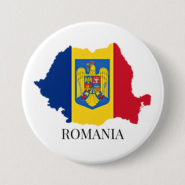 Romania Silhouette, labeled, Button (Front)