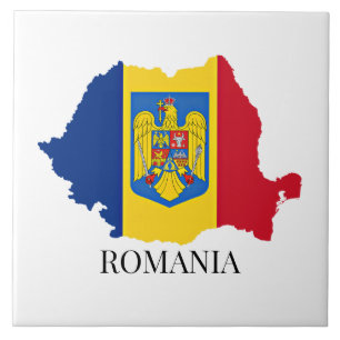 Romania Silhouette, labeled, Ceramic Tile