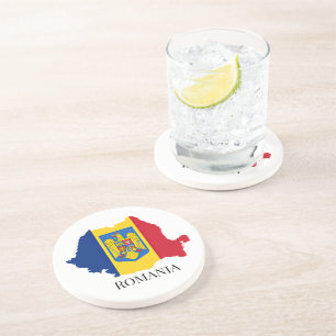 Romania Silhouette, labeled, Coaster