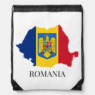 Romania Silhouette labeled Drawstring Bag