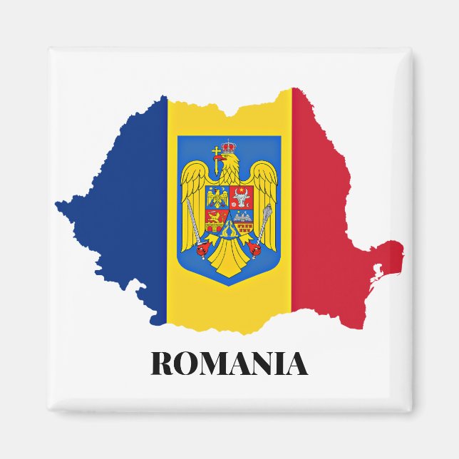Romania Silhouette, labeled, Magnet (Front)