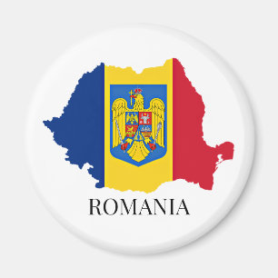 Romania Silhouette, labeled, Magnet