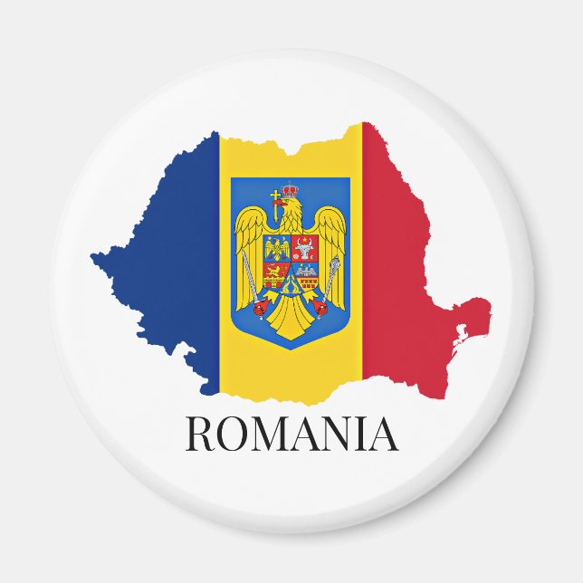 Romania Silhouette, labeled, Magnet (Front)