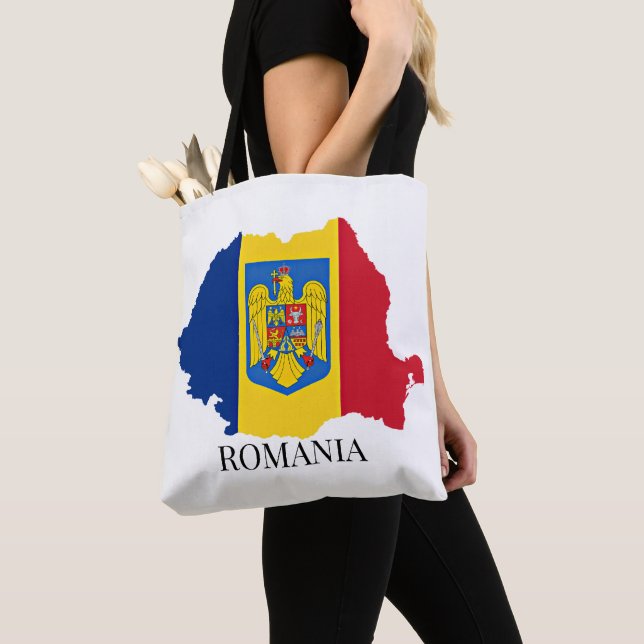 Romania Silhouette labeled Tote Bag (Close Up)