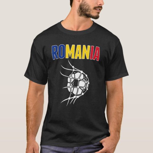 Romania Soccer Ball In Net  Support Romanian Footb T_Shirt