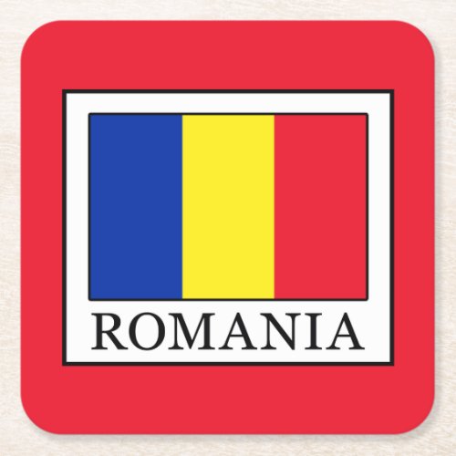 Romania Square Paper Coaster