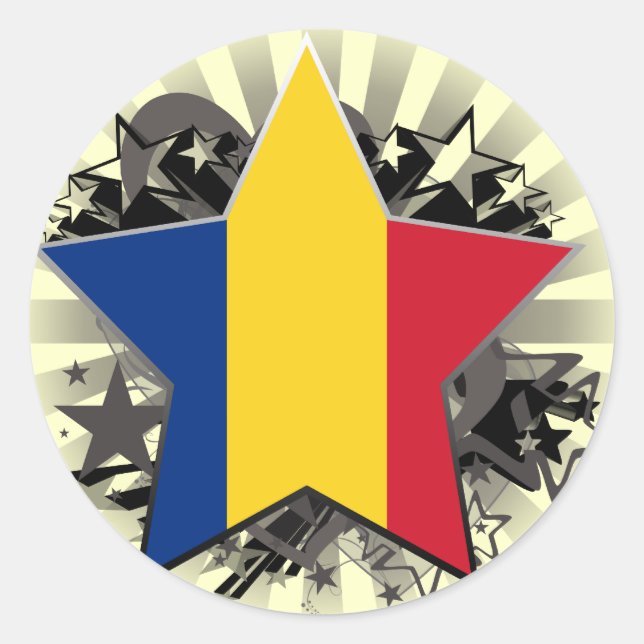 Romania Star Classic Round Sticker (Front)