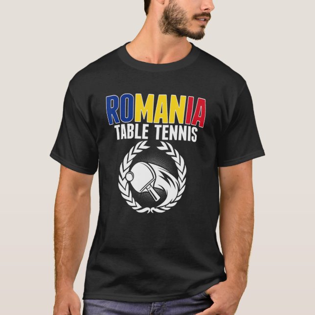 Romania Table Tennis     Romanian Ping Pong Suppor T-Shirt (Front)