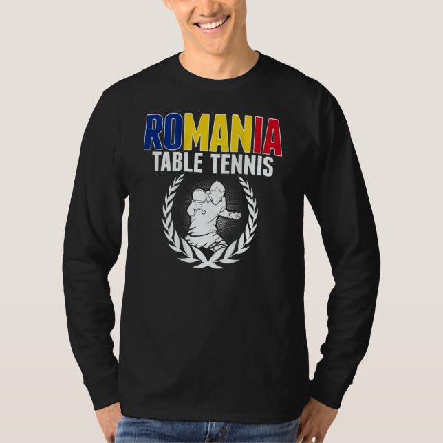 Romania Table Tennis   Romanian Ping Pong Supporte T-Shirt (Front)