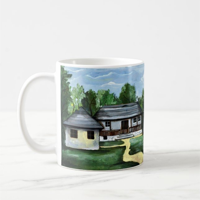 Romania - Traditional Transylvanian  Rustic House Coffee Mug (Left)