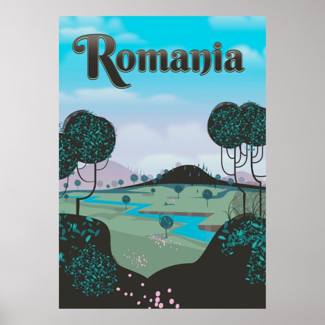 Romania Vintage landscape travel poster (Front)