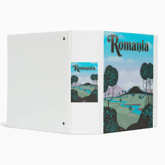 Romania Vintage landscape travel poster 3 Ring Binder