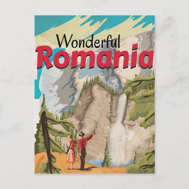 Romania Vintage Travel Poster Postcard (Front)