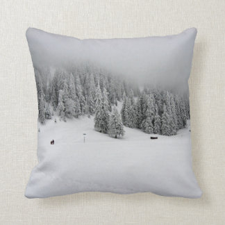 Romania, Winter sports in Piana Brasov, snow Throw Pillow