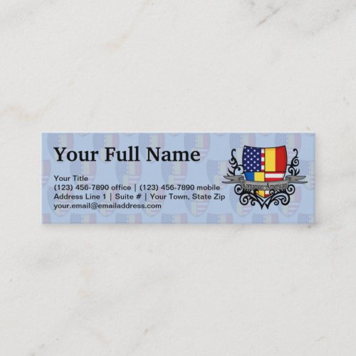 Romanian_American Shield Flag Mini Business Card