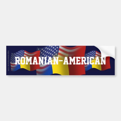 Romanian_American Waving Flag Bumper Sticker