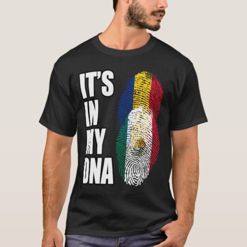 Romanian And Mexican Vintage Heritage DNA Flag T_Shirt