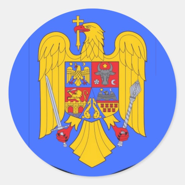 Romanian Coats of Arms Classic Round Sticker (Front)