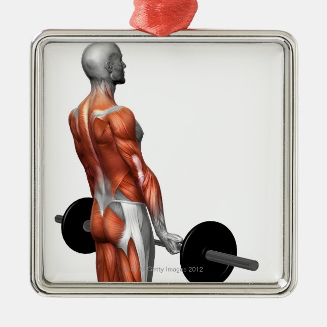 Romanian Deadlift Metal Ornament (Front)