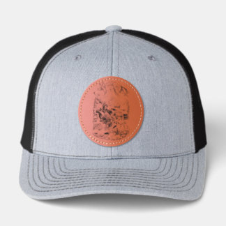 romanian design leather patch hat