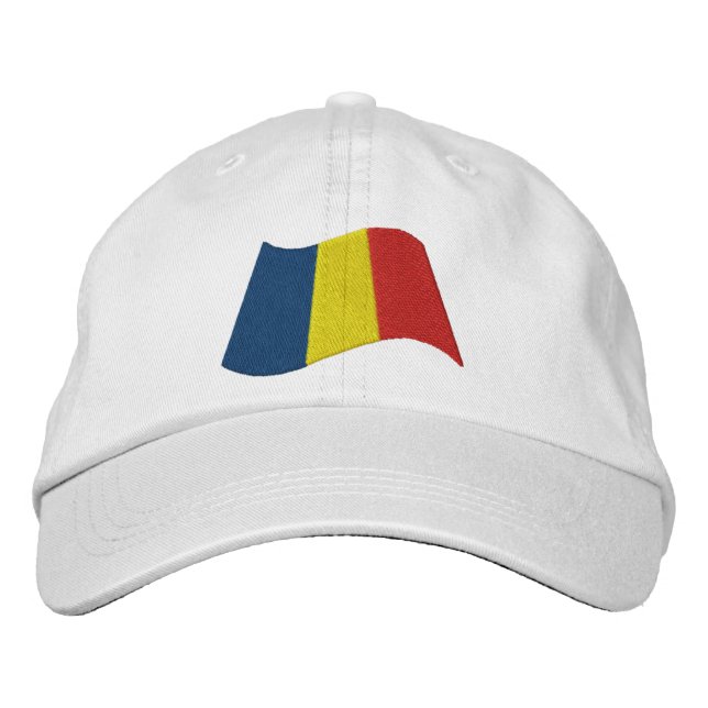 Romanian Flag Embroidered Baseball Hat (Front)