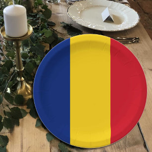 Romanian Flag plates, party, sports, Romania Paper Plates
