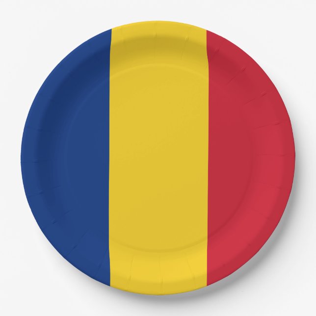 Romanian Flag (Romania) Paper Plates (Front)