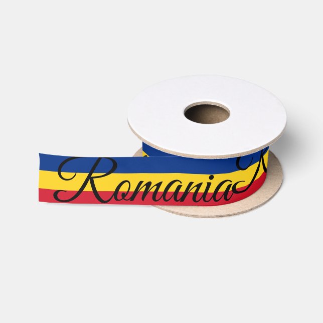 Romanian Flag & Romania travel, holiday / sports Satin Ribbon (Spool)