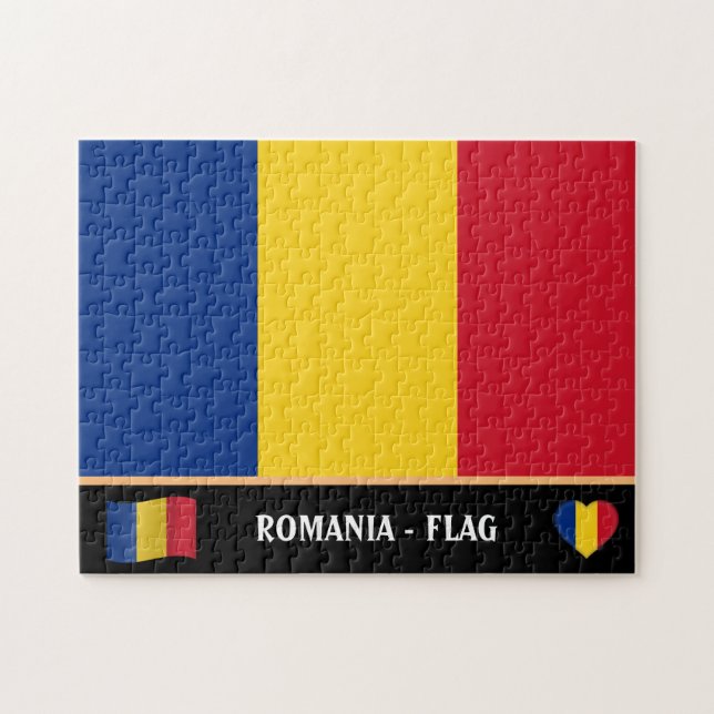 Romanian Flag & Romanian country / Romania Jigsaw Puzzle (Horizontal)