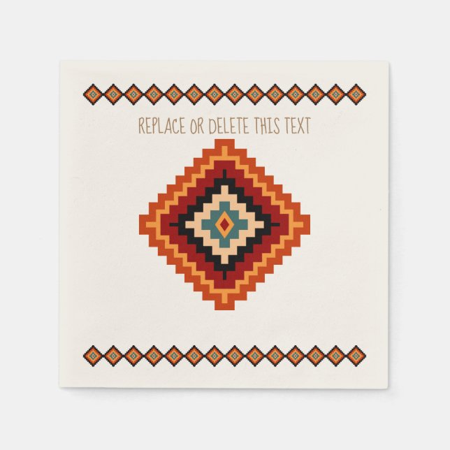 Romanian Folk Art - Ethnic Motifs Paper Napkins (Front)
