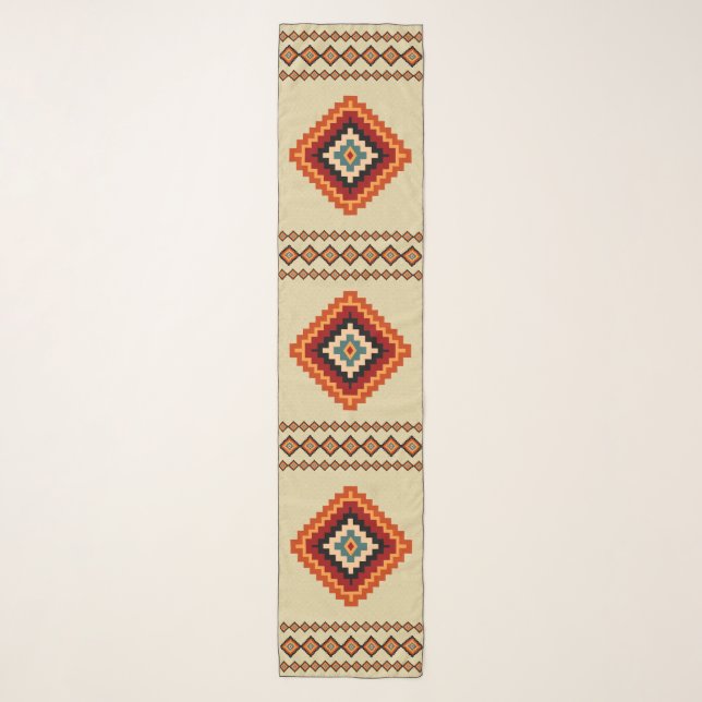 Romanian Folk Art - Ethnic Motifs Scarf (Front)