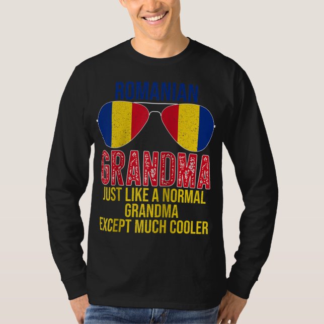Romanian Grandma Romania Flag Sunglasses Mother's  T-Shirt (Front)