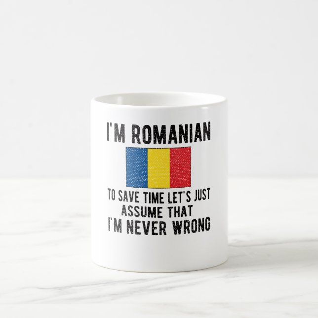 Romanian Heritage Romania Roots Romanian Flag Coffee Mug (Center)
