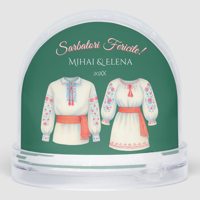  Romanian Heritage Traditions Transylvania Romania Snow Globe (Back)