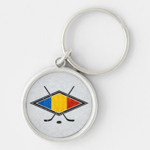 Romanian Ice Hockey Flag Keychain
