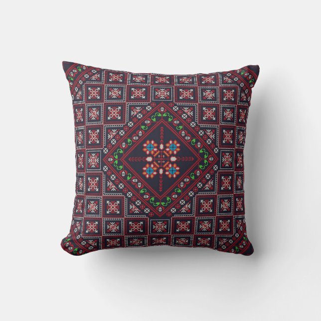 Romanian pattern throw pillow (Front)
