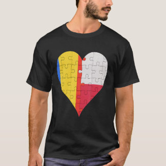 Romanian Polish Flag Heart T-Shirt