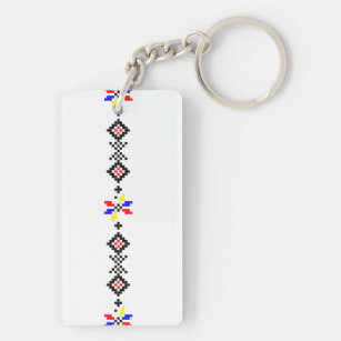 romanian popular motif folk symbol country rural r keychain