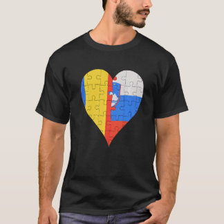 Romanian Slovenian Flag Heart T-Shirt