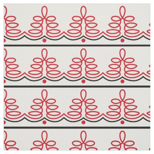 Romanian Traditional Folk Motif in Red and Black Fabric