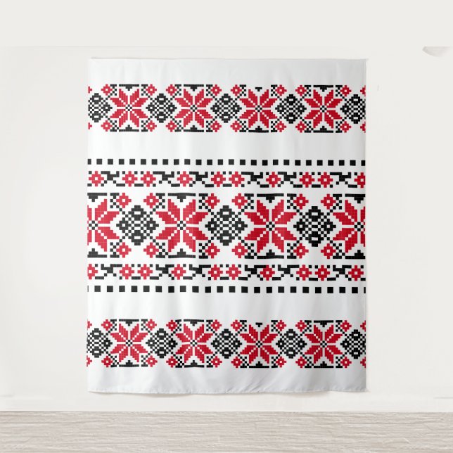 Romanian Traditional Motif "The Stars" Tapestry (Front)