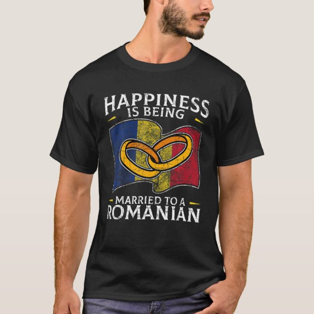 Romanian Wedding State Of Romania Roots Married T-Shirt (Front)
