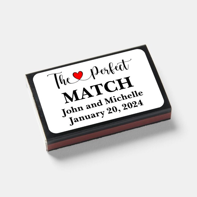 Romanic The Perfect Match with Red Heart Matchbook (Front Closed)