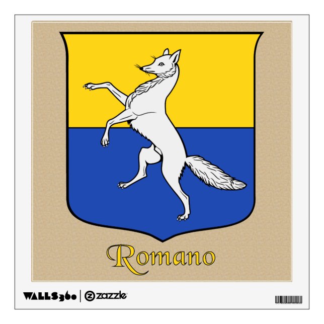 Romano Historical Shield on Parchement Style Wall Decal (Front)