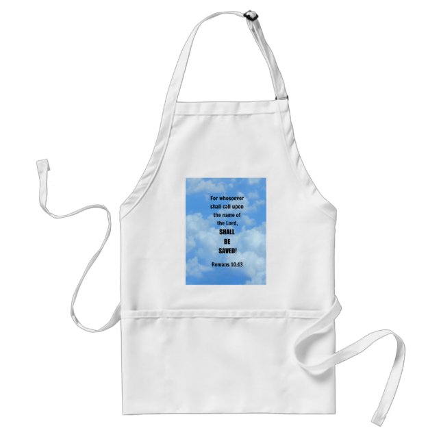Romans 10:13 adult apron (Front)